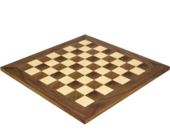 17.75 Inch Walnut And Maple Deluxe Chess Board