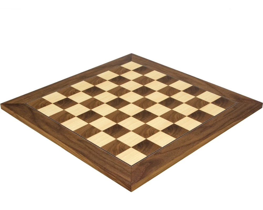 17.75 Inch Walnut And Maple Deluxe Chess Board 1 17.75 Inch Walnut And Maple Deluxe Chess Board