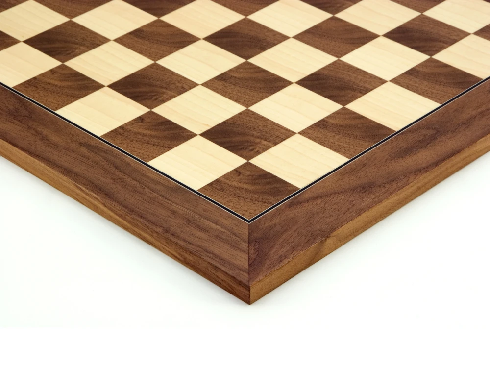 17.75 Inch Walnut And Maple Deluxe Chess Board 3 17.75 Inch Walnut And Maple Deluxe Chess Board - Image 3