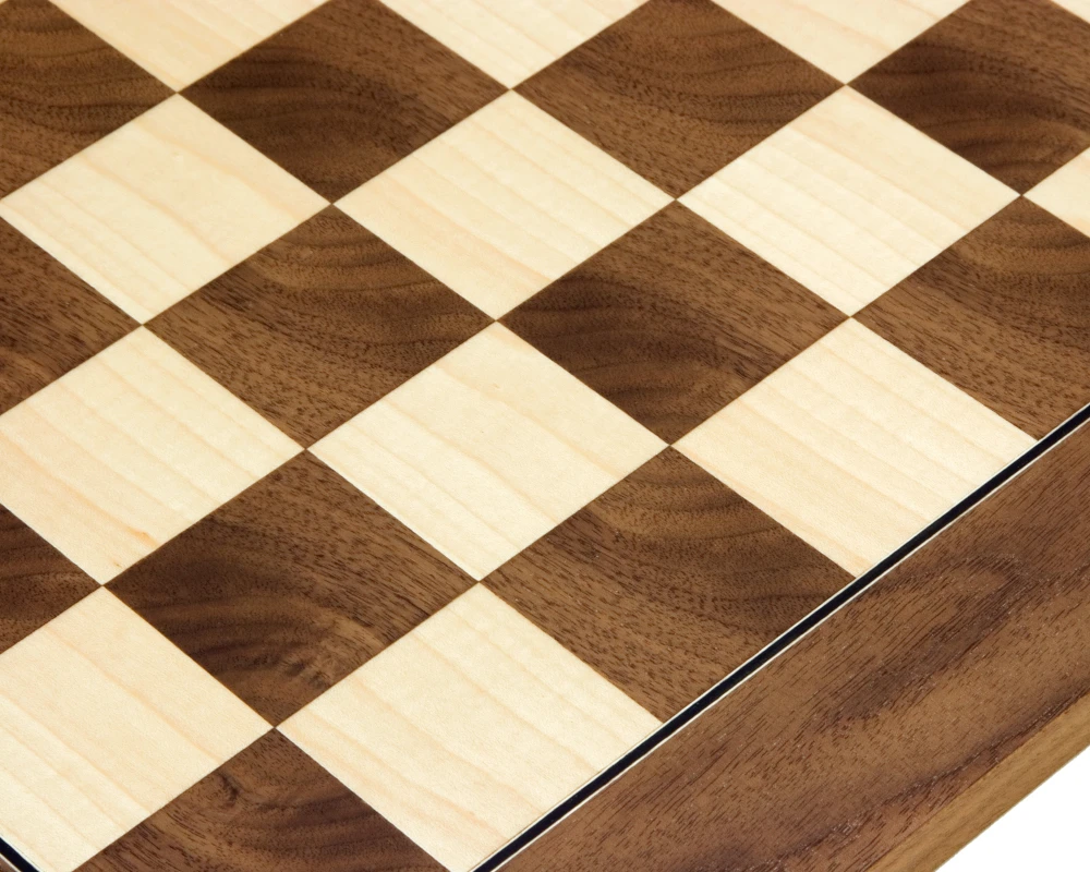 17.75 Inch Walnut And Maple Deluxe Chess Board 4 17.75 Inch Walnut And Maple Deluxe Chess Board - Image 4