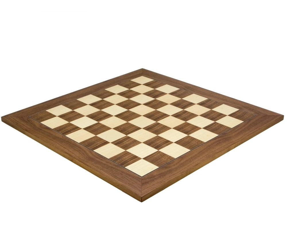 21.7 Inch Walnut And Maple Deluxe Chess Board 1 21.7 Inch Walnut And Maple Deluxe Chess Board