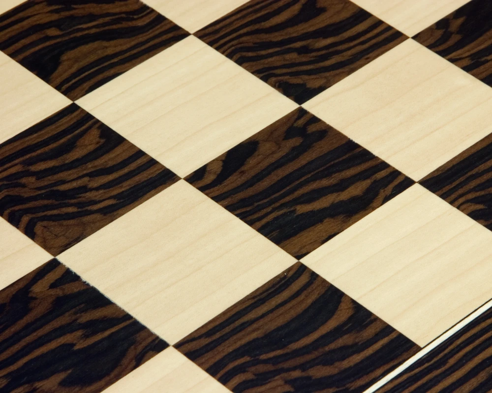 21.7 Inch Tiger Ebony And Maple Deluxe Chess Board 4 21.7 Inch Tiger Ebony And Maple Deluxe Chess Board - Image 4