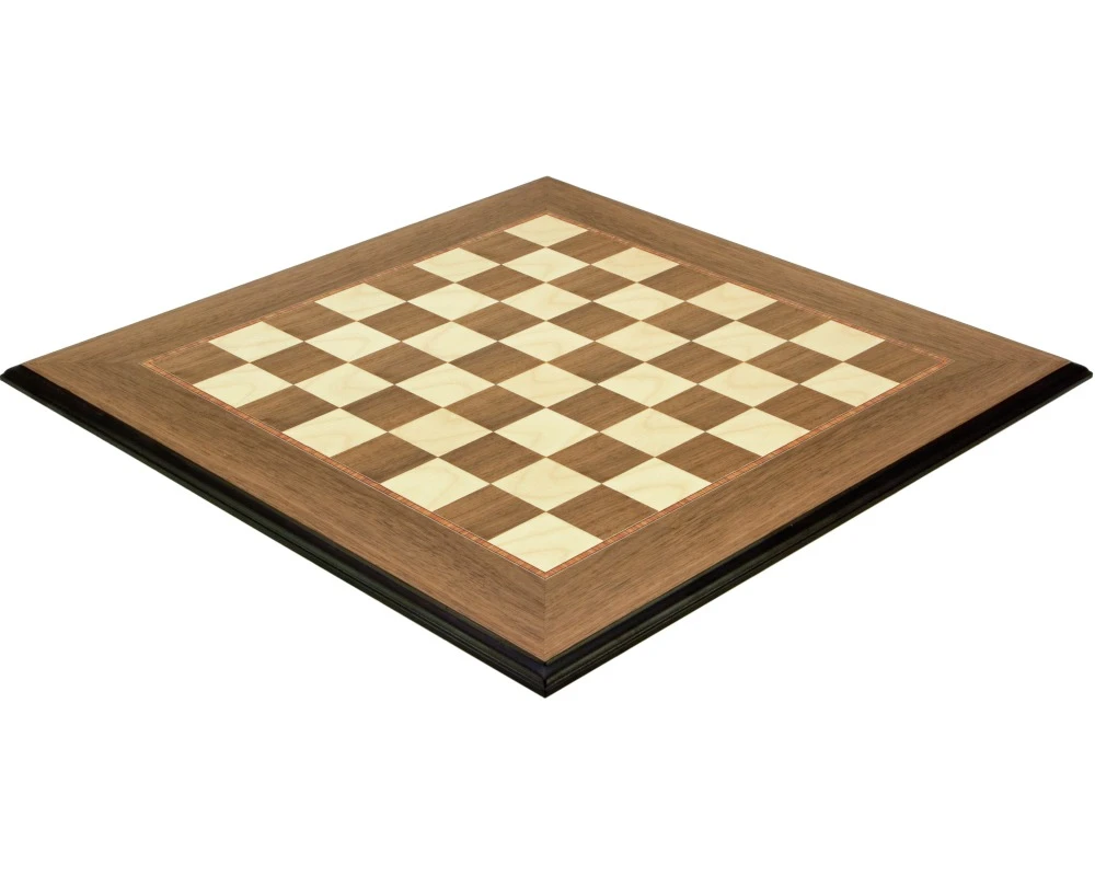 19.7 Inch Moulded Walnut And Maple Deluxe Chess Board 1 19.7 Inch Moulded Walnut And Maple Deluxe Chess Board