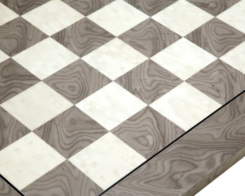 21.7 Inch Gloss Lacquered Ash Burl Deluxe Chess Board 4 21.7 Inch Gloss Lacquered Ash Burl Deluxe Chess Board - Image 4