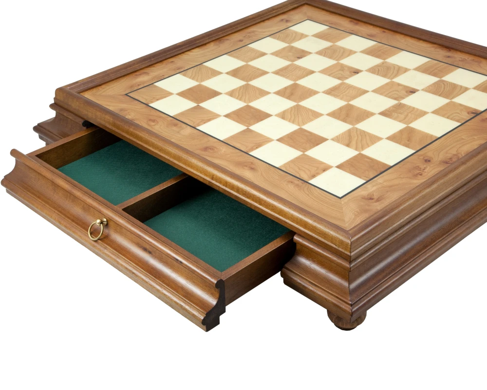 23.6 Inch Briarwood And Elm Chess Cabinet With Drawer 3 23.6 Inch Briarwood And Elm Chess Cabinet With Drawer - Image 3
