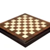 17 Inch Walnut And Maple Chess Cabinet With Removable Lid