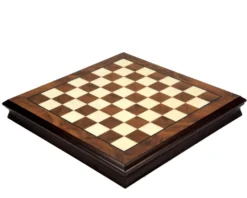 17 Inch Walnut And Maple Chess Cabinet With Removable Lid