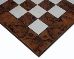 23.6 Inch Dark Walnut Burl Luxury Italian Chess Board -Board Games - Chess And Cards Shop RCB089D 04