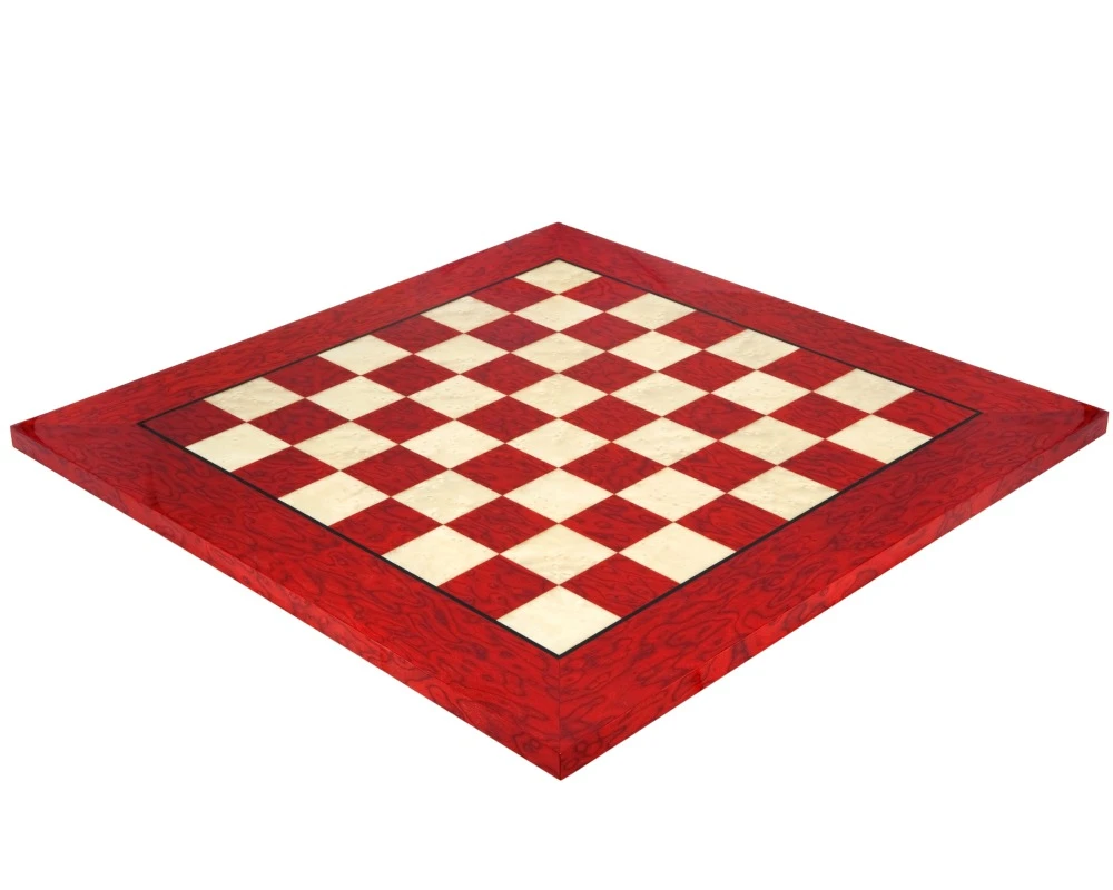 20 Inch Lacquered Red Erable Luxury Chess Board 1 20 Inch Lacquered Red Erable Luxury Chess Board