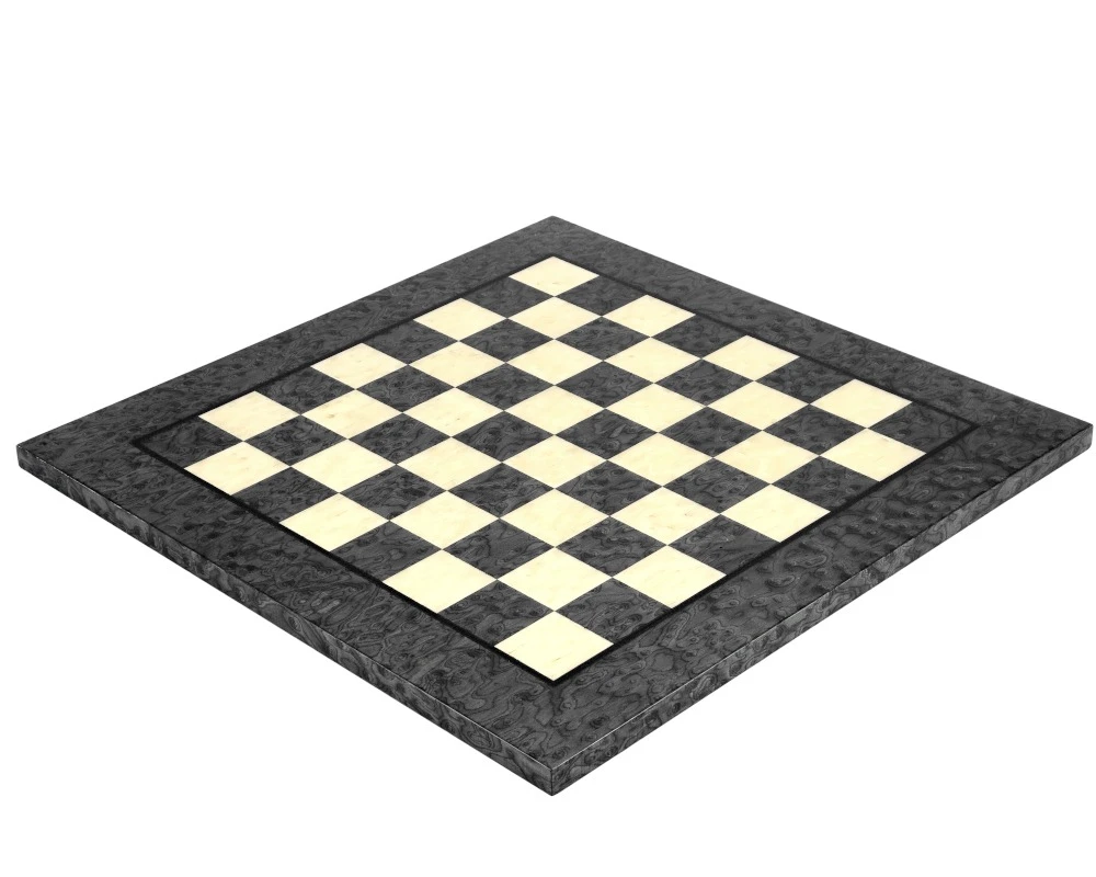 16.75 Inch Dark Grey Erable And Elm Wood Luxury Chess Board 1 16.75 Inch Dark Grey Erable And Elm Wood Luxury Chess Board