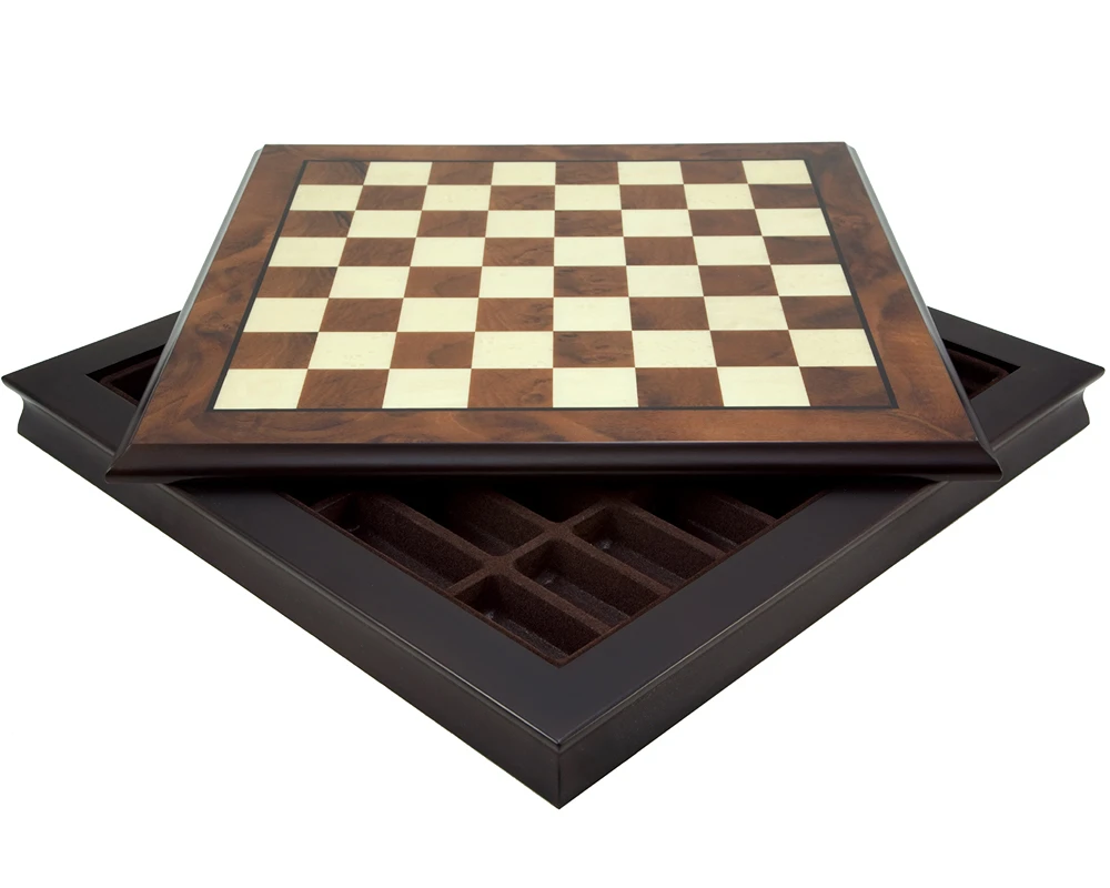 20 Inch Briarwood And Maple Chess Cabinet With Removable Lid 3 20 Inch Briarwood And Maple Chess Cabinet With Removable Lid - Image 3