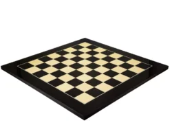 21.7 Inch Gloss Black Anegre And Maple Deluxe Chess Board
