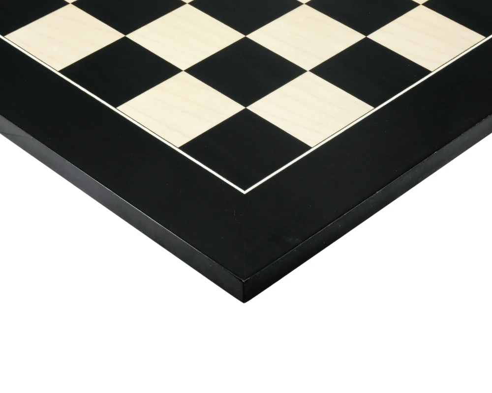 21.7 Inch Gloss Black Anegre And Maple Deluxe Chess Board 3 21.7 Inch Gloss Black Anegre And Maple Deluxe Chess Board - Image 3
