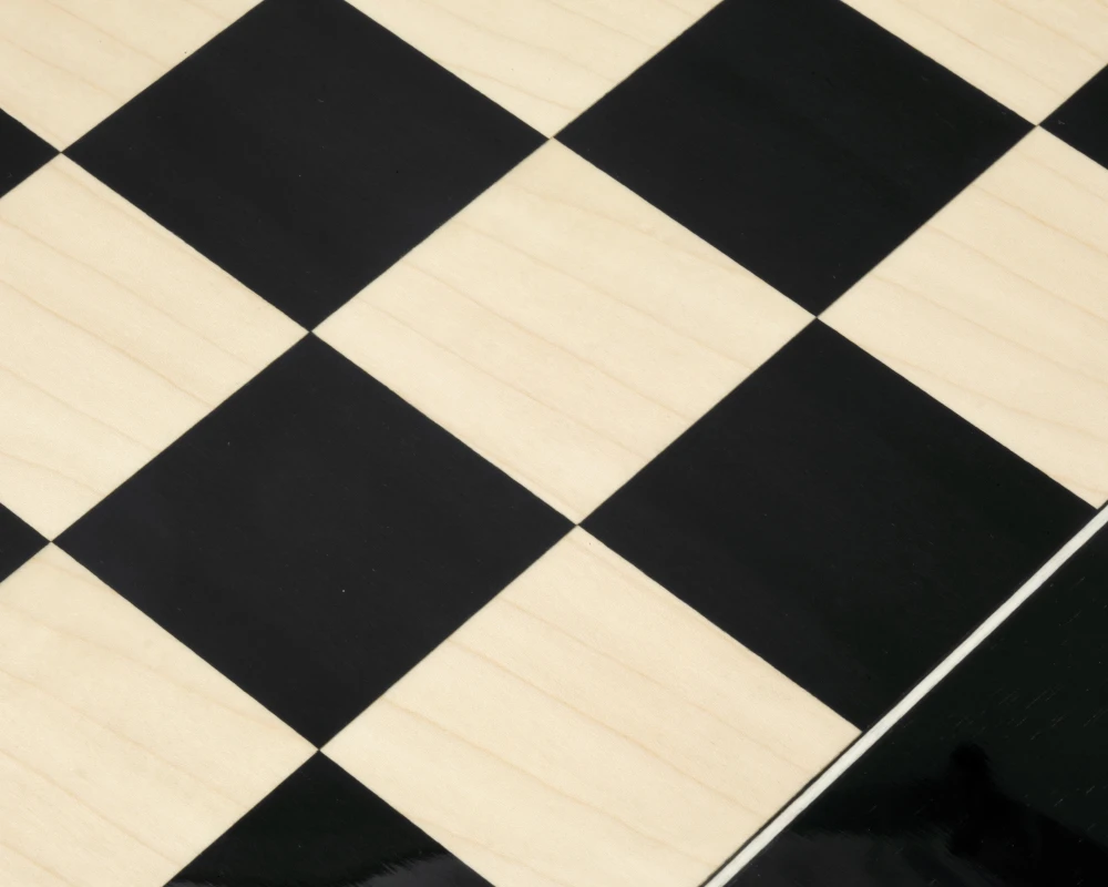 21.7 Inch Gloss Black Anegre And Maple Deluxe Chess Board 4 21.7 Inch Gloss Black Anegre And Maple Deluxe Chess Board - Image 4