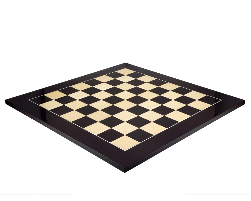 23.6 Inch Gloss Black Anegre And Maple Deluxe Chess Board 1 23.6 Inch Gloss Black Anegre And Maple Deluxe Chess Board