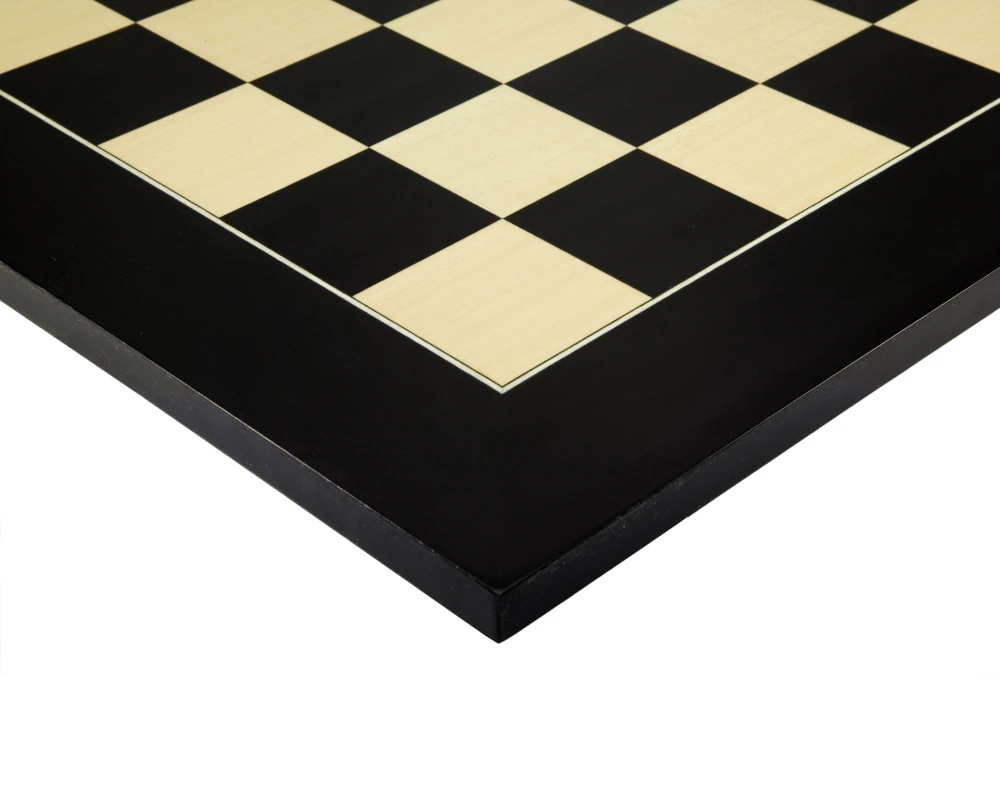 23.6 Inch Gloss Black Anegre And Maple Deluxe Chess Board 3 23.6 Inch Gloss Black Anegre And Maple Deluxe Chess Board - Image 3