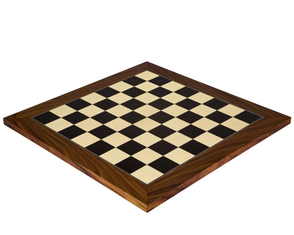17.75 Inch Black Anegre And Palisander Deluxe Chess Board 1 17.75 Inch Black Anegre And Palisander Deluxe Chess Board