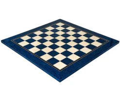 19.7 Inch Lacquered Blue Erable And Maple Deluxe Chess Board