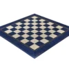 19.7 Inch Satin Blue Erable And Maple Deluxe Chess Board