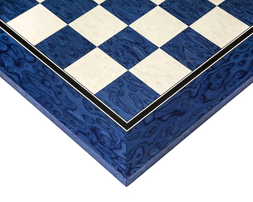 19.7 Inch Satin Blue Erable And Maple Deluxe Chess Board 2 19.7 Inch Satin Blue Erable And Maple Deluxe Chess Board - Image 2