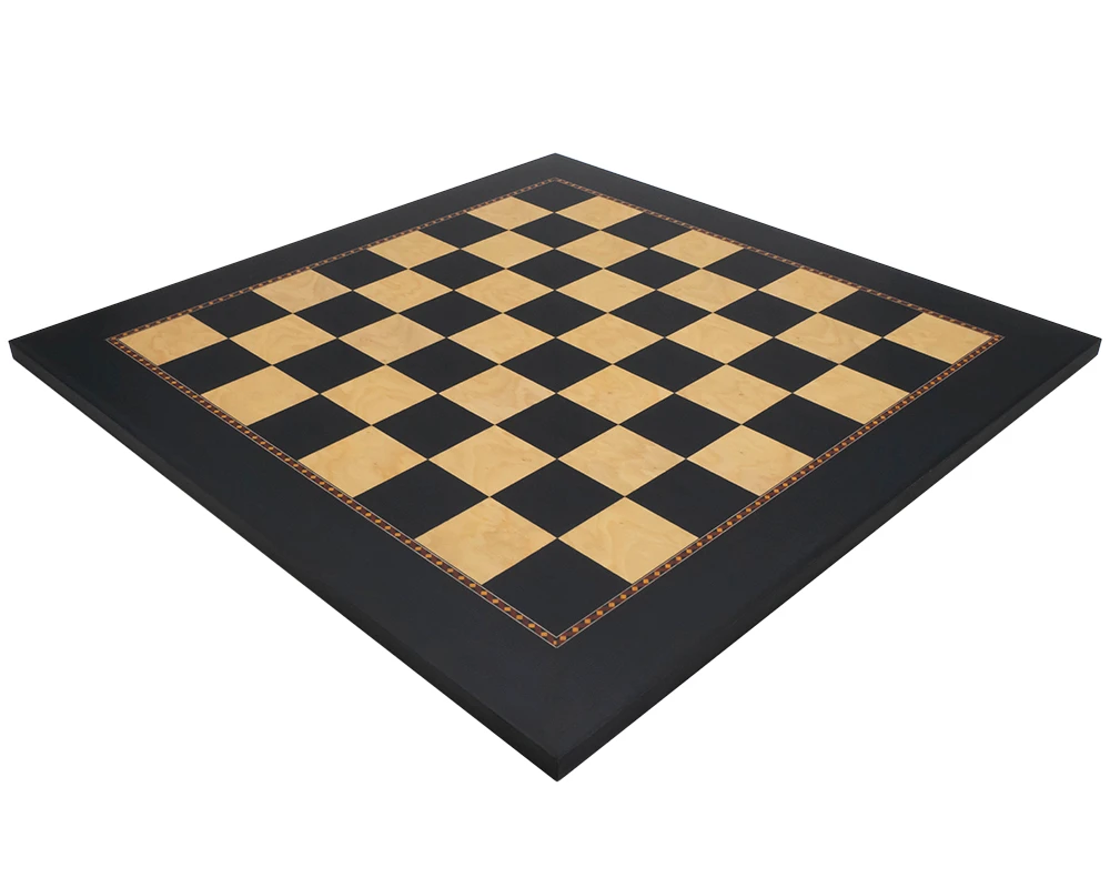 The Queen's Gambit Black Dyed Poplar And Ash Root Chess Board 1 The Queen's Gambit Black Dyed Poplar And Ash Root Chess Board