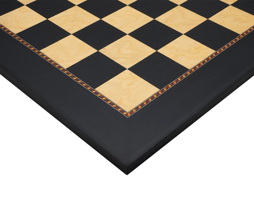 The Queen's Gambit Black Dyed Poplar And Ash Root Chess Board 2 The Queen's Gambit Black Dyed Poplar And Ash Root Chess Board - Image 2
