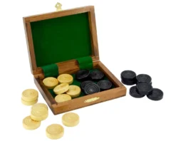 Sheesham And Boxwood Draughts Box -Board Games - Chess And Cards Shop RCD001 02
