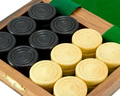 Sheesham And Boxwood Draughts Box -Board Games - Chess And Cards Shop RCD001 03