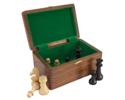 Polished Solid Wood Chess Case With Hinged Lid 9 By 4 Inches