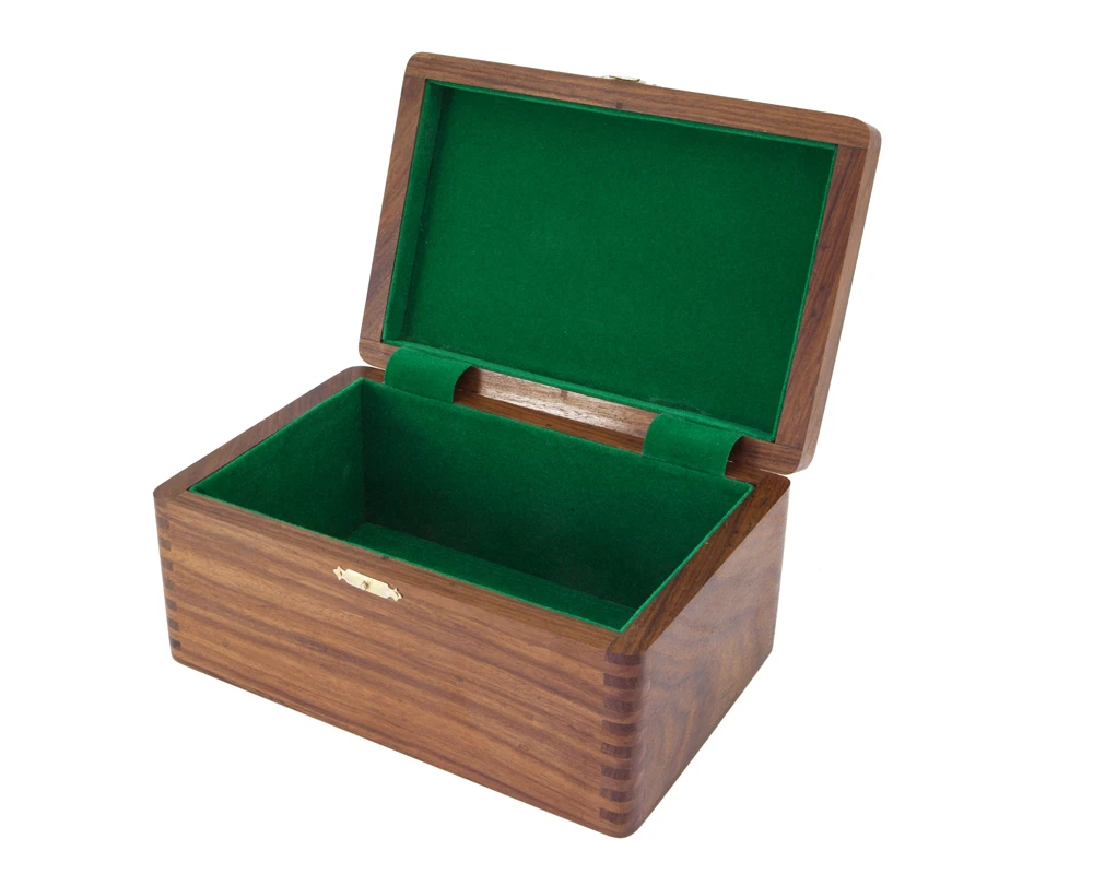 Polished Solid Wood Chess Case With Hinged Lid 9 By 4 Inches 2 Polished Solid Wood Chess Case With Hinged Lid 9 By 4 Inches - Image 2