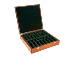 Root Wood Burl Luxury Compartment Chess Piece Case 17 Inches