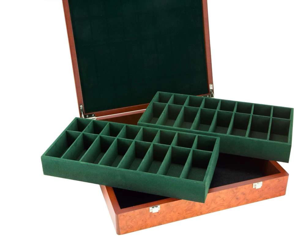 Root Wood Burl Luxury Compartment Chess Piece Case 17 Inches 4 Root Wood Burl Luxury Compartment Chess Piece Case 17 Inches - Image 4