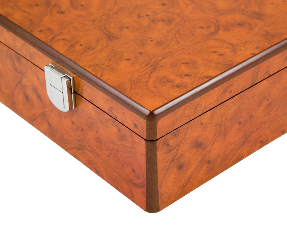 Root Wood Burl Luxury Compartment Chess Piece Case 17 Inches 7 Root Wood Burl Luxury Compartment Chess Piece Case 17 Inches - Image 7