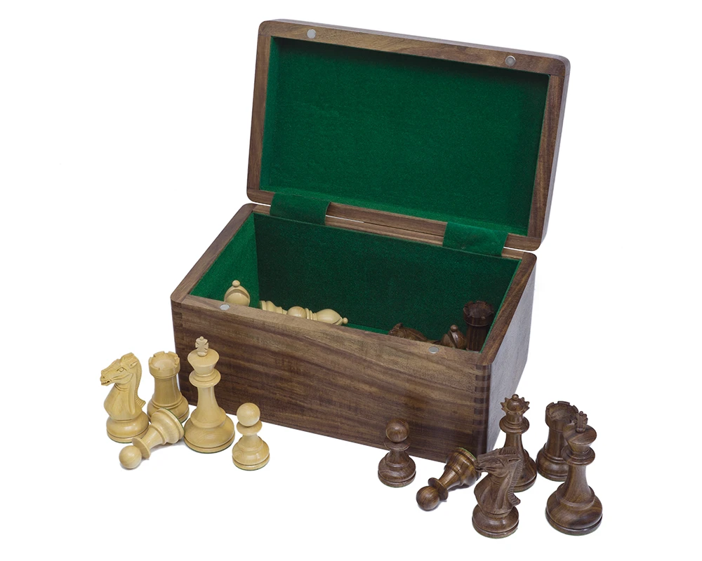 Polished Sheesham Chess Case With Hinged Lid 10 By 6 Inches 3 Polished Sheesham Chess Case With Hinged Lid 10 By 6 Inches - Image 3