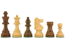 French Knight Series Golden Rosewood Chess Pieces 3.25 Inches