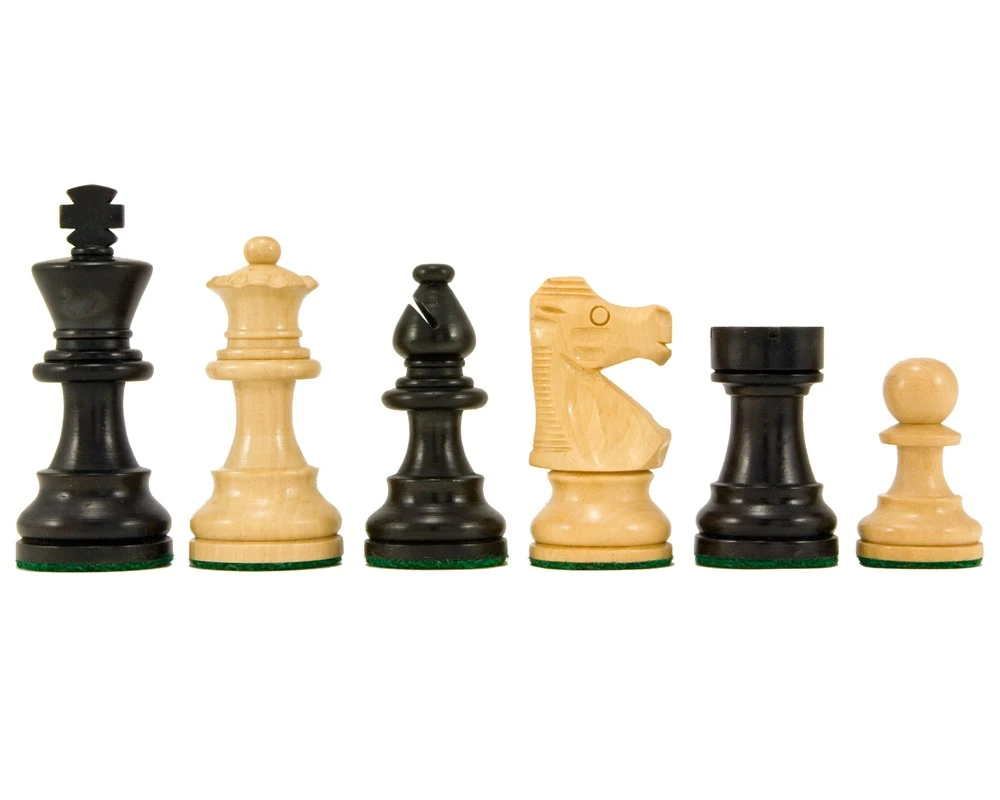 French Knight Series Ebonised Staunton Chess Pieces 3.25 Inches 1 French Knight Series Ebonised Staunton Chess Pieces 3.25 Inches