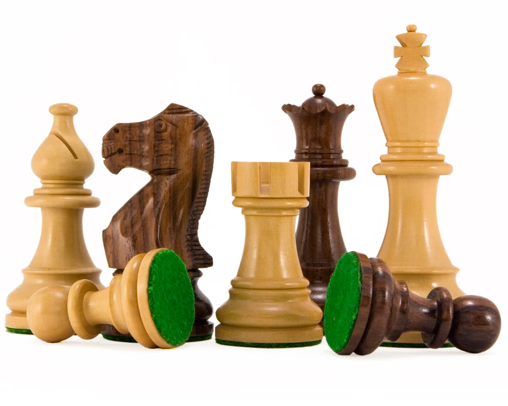 Atlantic Series Rosewood Staunton Chess Pieces 3.75 Inches 2 Atlantic Series Rosewood Staunton Chess Pieces 3.75 Inches - Image 2