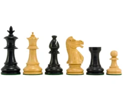 Flower Series Ebonised Staunton Chess Pieces 3.25 Inches