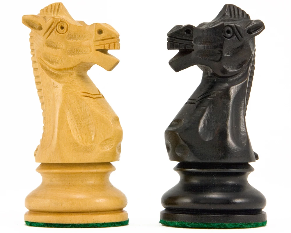 Flower Series Ebonised Staunton Chess Pieces 3.25 Inches 3 Flower Series Ebonised Staunton Chess Pieces 3.25 Inches - Image 3