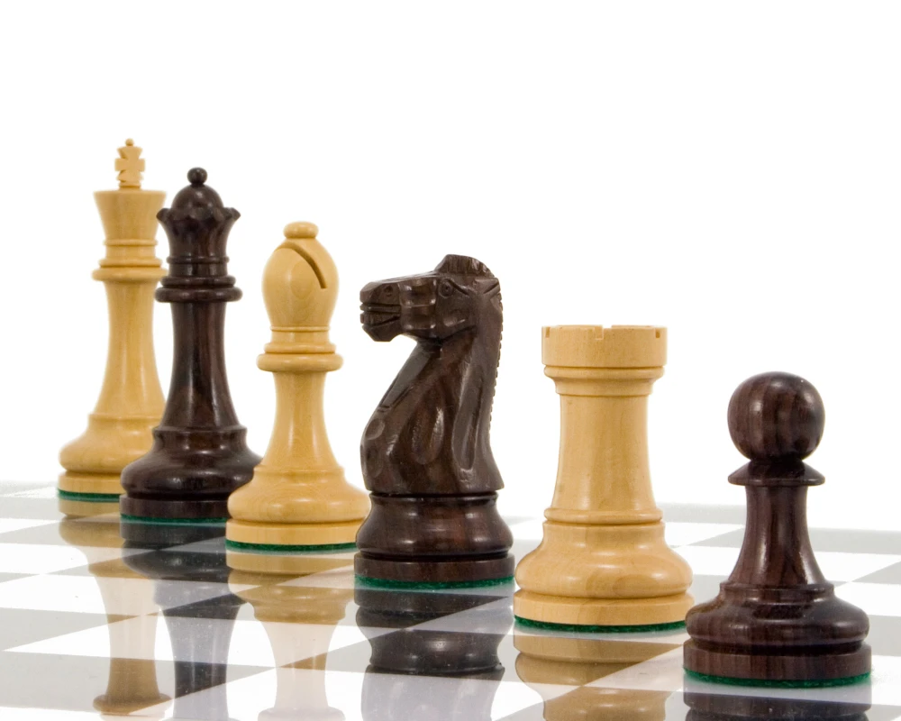 Broadbase Rosewood Staunton Chess Pieces 4 Inches 6 Broadbase Rosewood Staunton Chess Pieces 4 Inches - Image 6