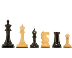 Old English Elite Series Ebony Staunton Chess Pieces 3.5 Inches