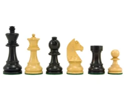 Down Head Knight Ebonised Staunton Chess Pieces 3 Inches