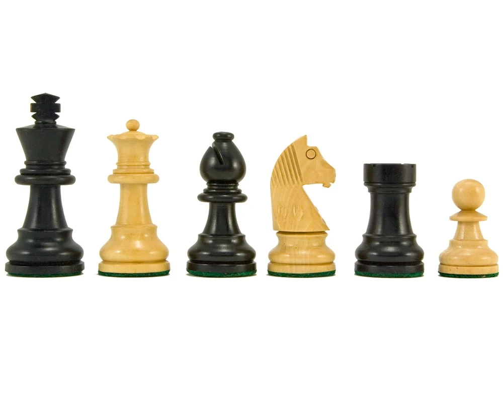 Down Head Knight Ebonised Staunton Chess Pieces 2.5 Inches 1 Down Head Knight Ebonised Staunton Chess Pieces 2.5 Inches