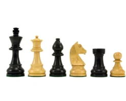 Down Head Knight Ebonised Staunton Chess Pieces 3.25 Inches