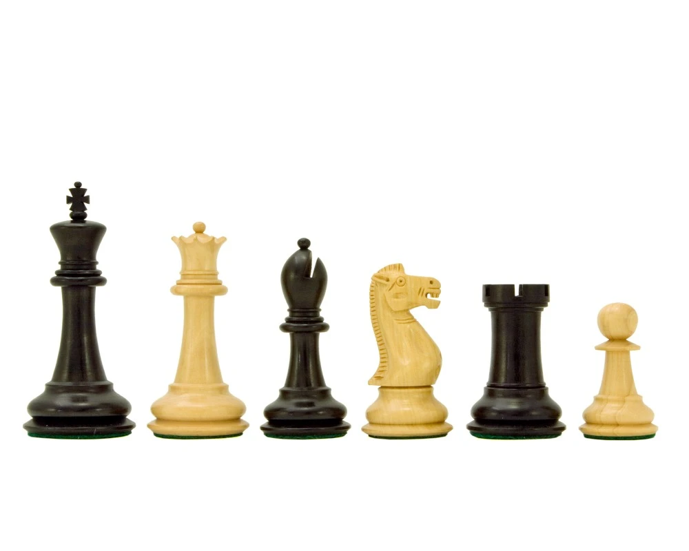 Victoria Series Ebonised Boxwood Chessmen 3.75 Inches 1 Victoria Series Ebonised Boxwood Chessmen 3.75 Inches