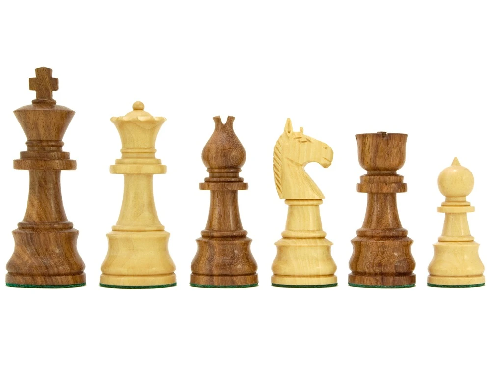 Opus Series Sheesham And Boxwood Chessmen 3.75 Inches 1 Opus Series Sheesham And Boxwood Chessmen 3.75 Inches