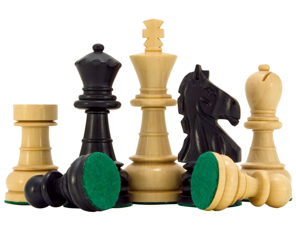Emerald Series Ebonised Boxwood Chess Pieces 3.25 Inches 2 Emerald Series Ebonised Boxwood Chess Pieces 3.25 Inches - Image 2