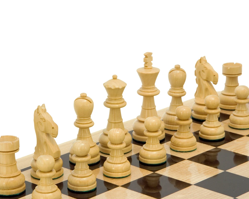 Emerald Series Ebonised Boxwood Chess Pieces 3.25 Inches 5 Emerald Series Ebonised Boxwood Chess Pieces 3.25 Inches - Image 5