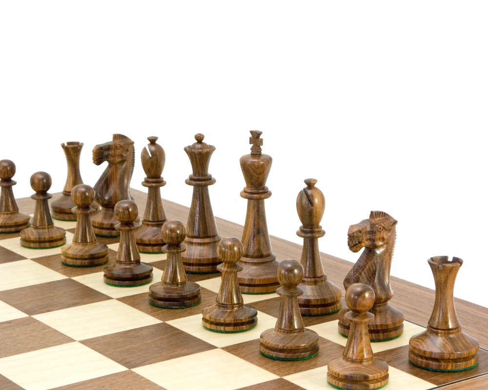 Blackmore Series Sheesham And Boxwood Chess Pieces 4 Inches 4 Blackmore Series Sheesham And Boxwood Chess Pieces 4 Inches - Image 4