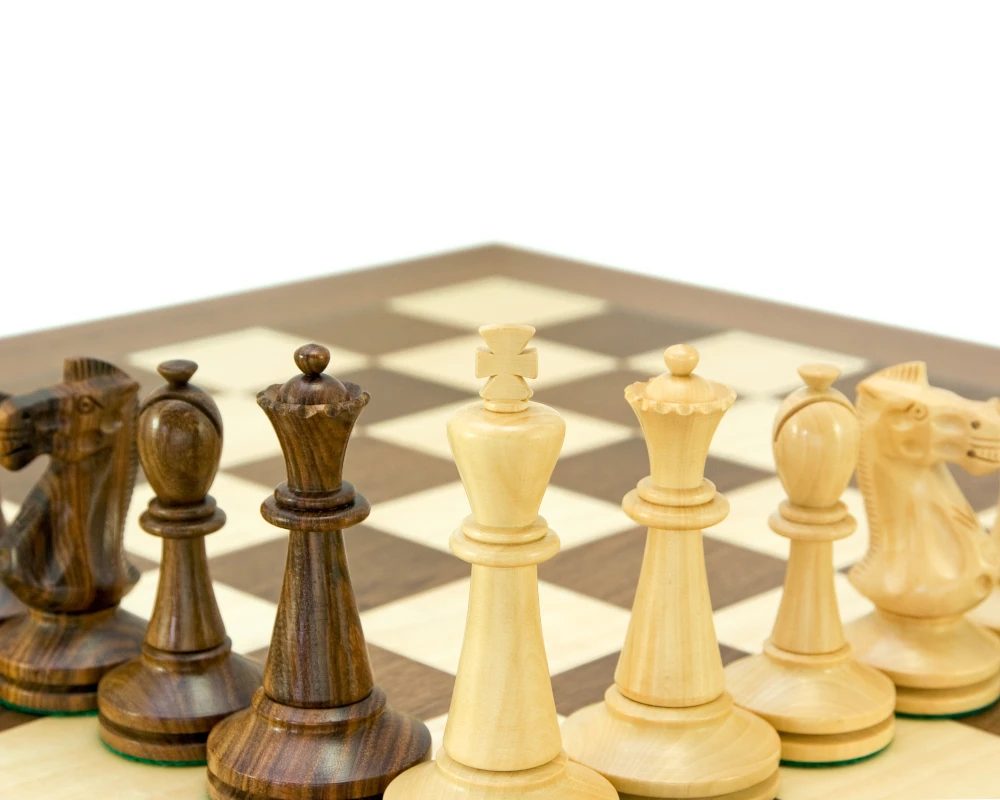 Blackmore Series Sheesham And Boxwood Chess Pieces 4 Inches 6 Blackmore Series Sheesham And Boxwood Chess Pieces 4 Inches - Image 6